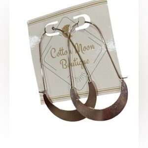 Rose Gold Gold Crescent Earrings